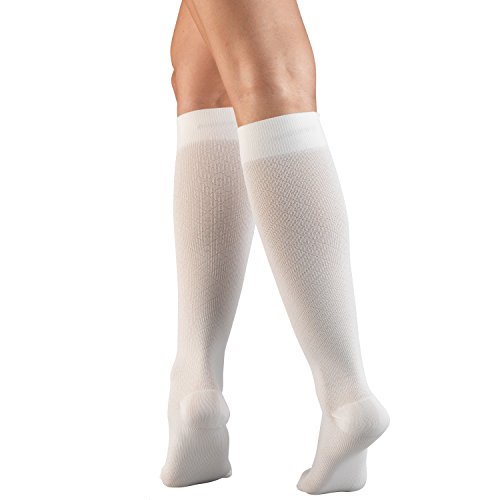 Image of Truform Compression Socks, 15-20 mmHg, Knit Women's Dress Socks, Knee High Over Calf Length