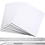 8 Pieces Foam Boards White Foam Core Backing Boards, Silver Craft Knife with Protective Cap and 12...