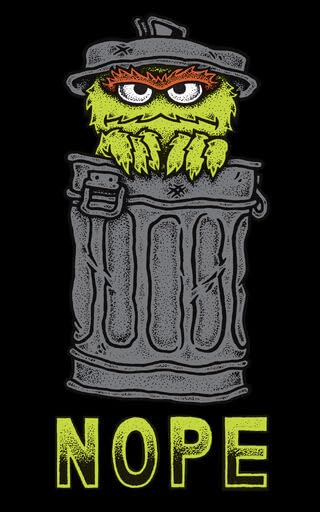 Sesame Street Oscar The Grouch Nope Men’s Black Sleep Pajama Shorts2