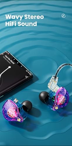 Image of IQX2PRO IEM Tangle-Free Cable, Type C for Phone, Tablet & Computer Iqx2pro (Purpel)