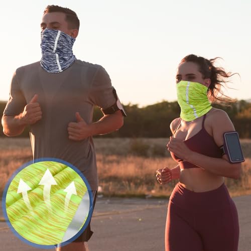 Image of SATINIOR 4 Pcs Neck Gaiter Face Mask for Men Reflective Face Cover Scarf Summer UV Sun Protection Balaclava Bandana for Work
