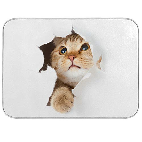 Felpudo Entrada Casa 40X60cm, Lindo Gato En Papel Alfombra Entrada Suave Absorbente Acolchado Atrapar Suciedad Alfombra Ducha para Decorativa Exterior Puerta