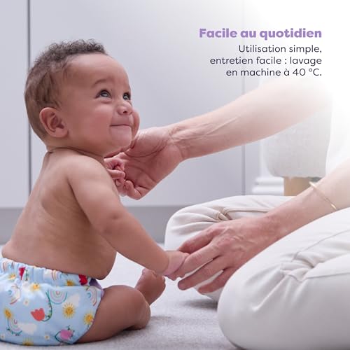 Couche lavable textile au sec Bambino Mio : couche évolutive naissance bébé tout-en-un