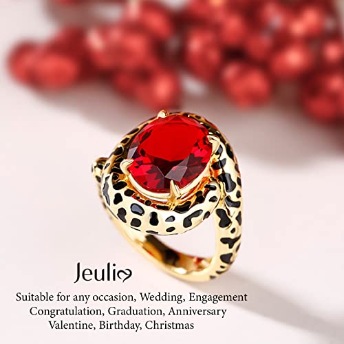 Jeulia Engagement Rings Leopard Print Oval Cut Ring for Women Sterling Silver Wild Beauty Diamond Band for Mother's Day Birthstone Anniversary Wedding Promise Jewelry with Gift Box3