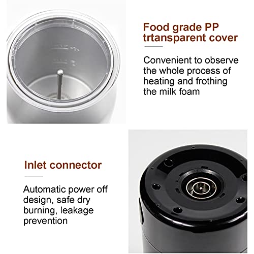 EU 220V-240V, Completamente Automático, Acero Inoxidable Negro, Apagado Automático, Vaporizador de Leche, Vaporizador de… - Imagen 3