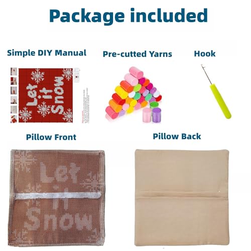 Image of White Blue Baseball Latch Hook Pillow Kits Printed Embroidery Pillowcase DIY Crochet Yarn Hooking Craft Rug Cushion for Home Christmas Decor and Handmade Gift 43x43cm