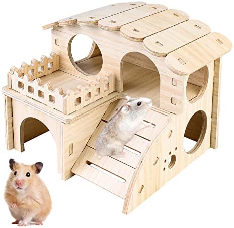 Produktbild von Niteangel Hamsterversteck Baumstamm Tunnel Für Zwerg, Syrische Hamster, Rennmäuse Und Kleine Tiere (Tunnelversteck Mit Schale