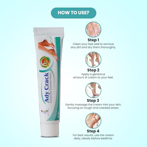 Image of Shree Ayu-Veda Ady Crack Cream, Foot cream, For Dry & Cracked Feet, Moisturizes & Soothes Feet, Heel Repair, Chapped Skin | 9 Herbs Formula - 4 x 25g (pack of 4)