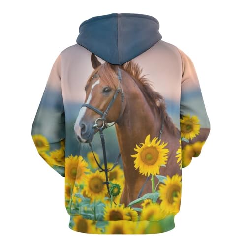 Sweat à capuche cheval tournesol : le pull idéal pour vos sorties