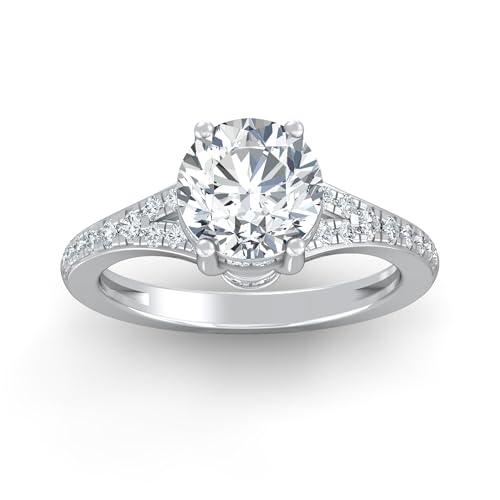 1 1/3 Carat - 3 1/2 Carat Round Shape Lab Grown Diamond Solitaire Engagement Ring | 10K, 14K Solid Yellow or White Gold Wedding Engagement Ring | D-F Color and VS Clarity