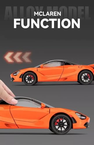 Image of 1:24 McLaren 720S Diecast Alloy Model Car Pull Back Toy with Sound & Light Collectible Supercar Gift for Kids & Adults Realistic Detailing Perfect for Display or Play (Black)