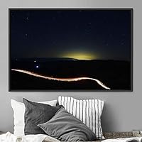 Framed Canvas Wall Art Light Exposure Colorful Industrial Lights Multicolor Neon Photography Places Portrait Realism - 16x24 inches