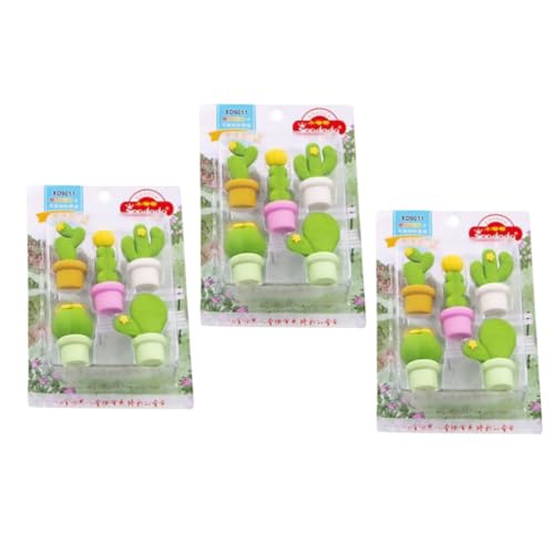 Happyyami 15個 クリエイティブ 仙人掌型消しゴム 学生向け 文房具 小学生女子に かわいい実用デザイン ランダムカラー ランダムカラー