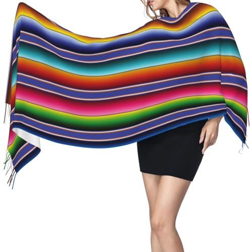 Otomi Women's Fashion Scarves Mexican Cashmere Feel Shawl Wraps - Soft Pashmina Scarf for Winter and Fall3