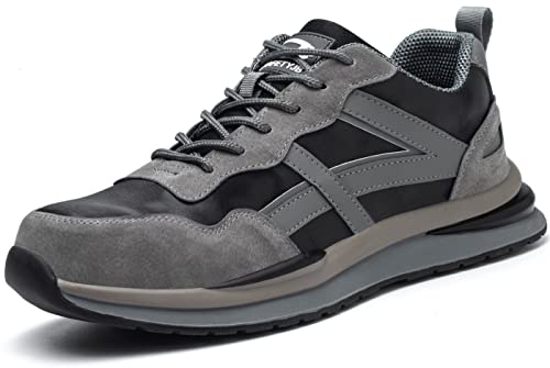 U-lite Indestructible Steel Toe Work Shoes for Men Women, Lightweight Comfortable Safety Sneakers Puncture Proof Breathable Slip-Resistant Working Shoes