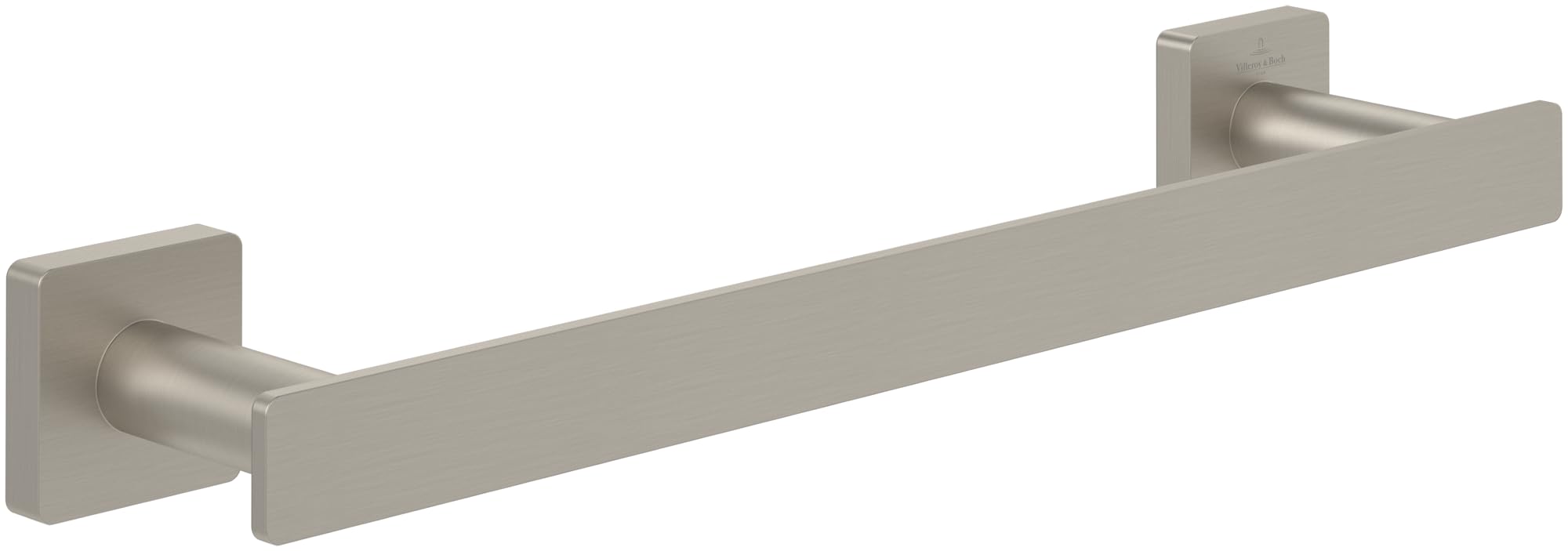 Villeroy & Boch Elements - Striking, bathroom for wall installation, towel rail made from brass, square bathroom, length 345 mm, Brushed Nickel