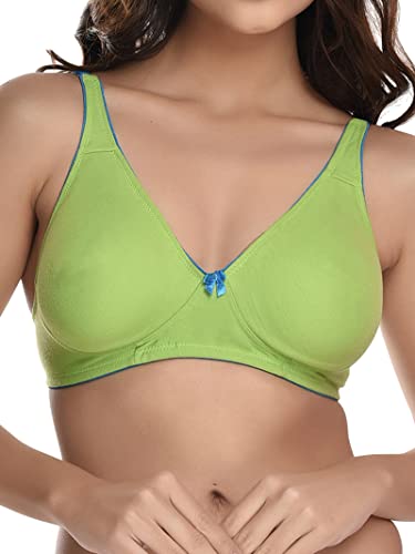 Image of StyFun Women Cotton Non-Padded Non-Wired Seamless Everyday Bra Multicolor Cup- B See Main Image to Check How Many Bras You Will Get