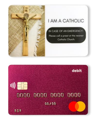 I Am A Catholic Emergency Wallet ID Card with Apostolic Pardon Prayer - 3 5/8" - Made in Italy4