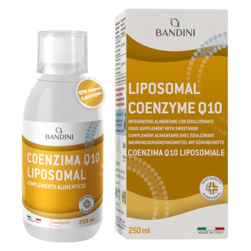 Bandini® Coenzima Q10 liquida liposomal 200mg de concentración | Ubiquinona CoQ10 100% vegana - Coenzyme Q 10 CAVAQ10® alta biodisponibilidad - Ubiquinol antioxidante fermentado y natural | 250ml