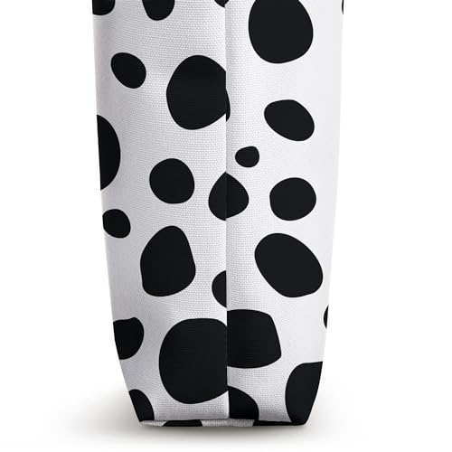 Bolso tote con estampado de dálmata y manchas negras miniatura 3
