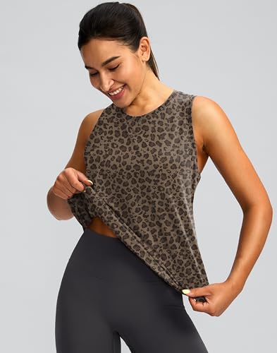 Image of Women's Workout Tops Racerback Athletic Tank Tops Sleeveless Loose Fit Yoga Running Gym Shirts for Women