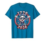 1776–2026 All-Star Patriotic Baseball Design T-Shirt, Men, Sapphire Blue, Large
