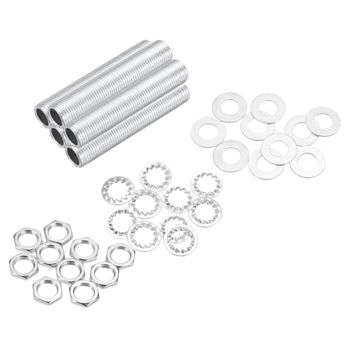 Image of MECCANIXITY 35Pcs 1.4 inch Lamp Pipe Kit with Nuts Washers 1 /8IP Thread Fasteners Assortment for Chandelier Ceiling Light Repair Assembly DIY Hardware
