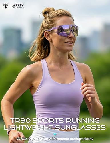 Image of ATTCL Sports Sunglasses for Men Women: UV400 Protection Running Sunglasses Wrap Around Glasses for Cycling Baseball Fishing