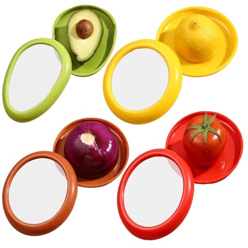 Zwenjuan Contenedores de Almacenamiento de Aguacate con Tapa de Silicona 4 Piezas Envases Hermeticos de Almacenamiento para Frutas Verduras Tomate Aguacate Limón Caja para Comida en Nevera