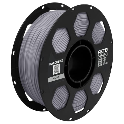 Image of HATCHBOX PETG 3D Printer Filament, Dimensional Accuracy + /- 0.03 mm, 1 kg Spool, 1.75 mm, Sliver