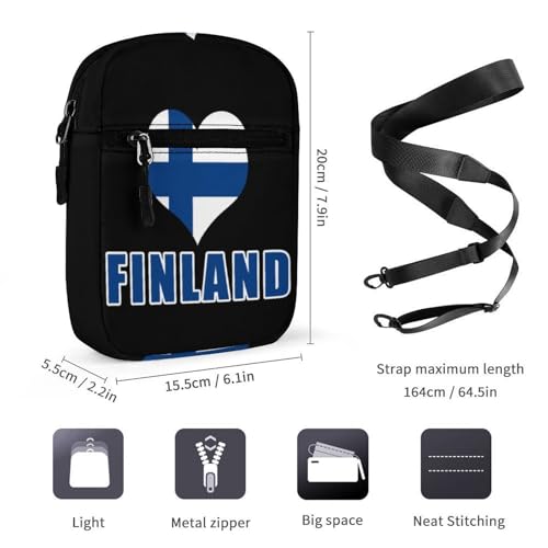 Finnish Flag Love Finland Cute Crossbody Bag Messenger Shoulder Bags with Adjustable Strap2