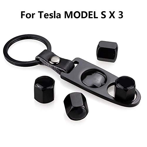 iBàste For Tesla MODEL S X 3 Car Tire Air Valve Rod Dust Cap Dust Cap Black Air Stem Dust Cap well made
