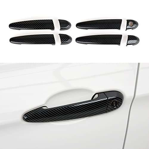 4PCS Car Door Handles Cover Sticker Carbon Style ABS Decal Trim Exterior Accessories fit for BMW E90 E92 E93 F30 F34 3GT F32 F33 F36 E84 E70 E71 F25 F26