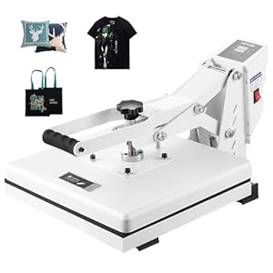 VEVOR Heat Press, 15×15 Heat Press Machine, Fast Heating, High Pressure Heat Press Machine for T-Shirt, Power Digital Industrial Sublimation Printer for Heat Transfer Vinyl, Easy to Use, White