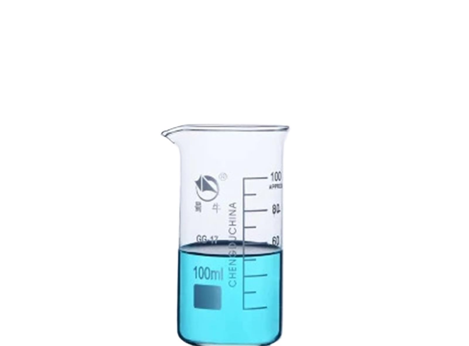1 juego (100 ml, 250, 500, 1000 ml) de vasos graduados de vidrio de borosilicato en forma alta, vaso medidor de vidrio, equipo de laboratorio