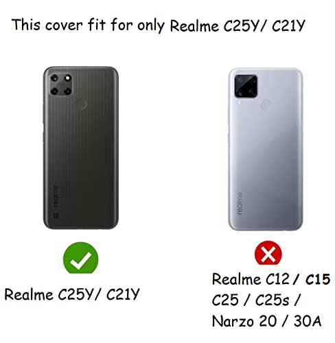 Image of COVERBLACK Rubber Silicone Back Cover for Oppo Realme C21Y - Transparent