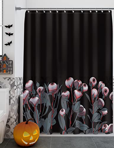 Maxpeuvon Black Shower Curtains For Bathroom Mother Day Abstract Modern Pink Floral Horror Eye Gothic Watercolor Waterproof Fabric Shower Curtain Sets Bath Decor With Hooks 72 X 72 Inch #TOP6