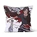 Funda de cojín Naruto animado Uchiha Itachi and Uchiha Sasuke Home Dormitorio cojín decorativo tamaño 40 x 40 cm
