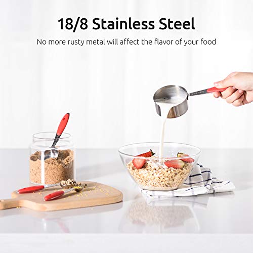 Image of U-Taste Measuring Cups Spoons Set, 18 /8 Stainless Steel, 10Pcs, Red