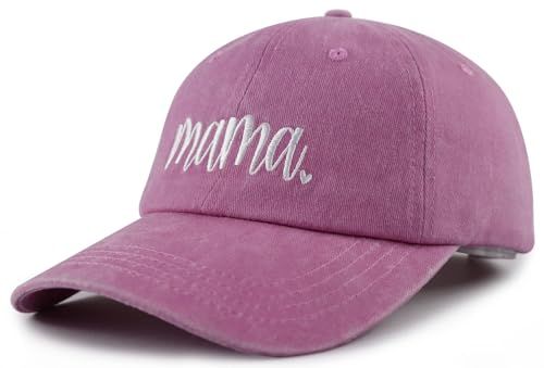 Image of SHANVANKE Funny Mama Hat for Women, Adjustable Washed Cotton Embroidered Mom Baseball Cap