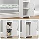Lomojo Kleiner Badezimmer-Aufbewahrungsschrank, Eckschrank, Bodenschrank mit verstellbaren Regalen, freistehend, schmal, Badezimmer, Toilettenpapier-Organizer für kleine Räume (weiß)