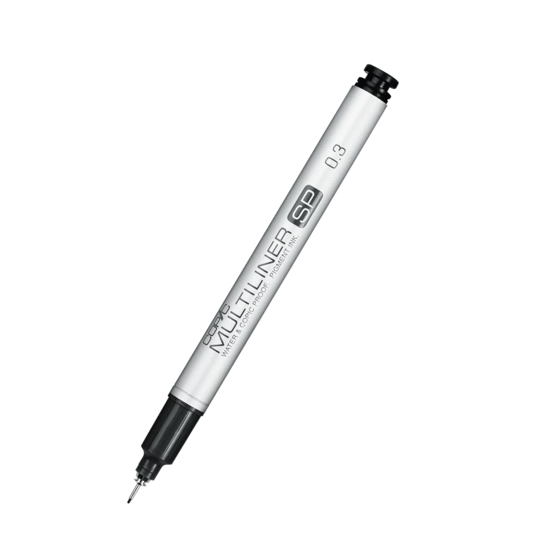 Copic Multiliner SP czarny 0,3 mm, fineliner wykonany z aluminium, z czarnym, wodoodpornym tuszem pigmentowym, do szkiców, rysunków i ilustracji