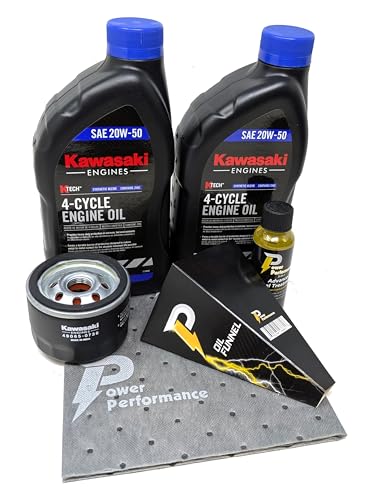 Power Performance 20W-50 Oil Change Kit for Kawasaki 49065-0721 (0736) and Fuel Treatment