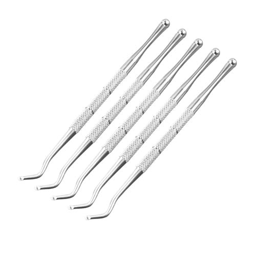 SOESFOUFU 5pcs Stainless Steel Nail File Single Head Coarse Boards for Fingernails Toenails Ingrown Nail Pusher