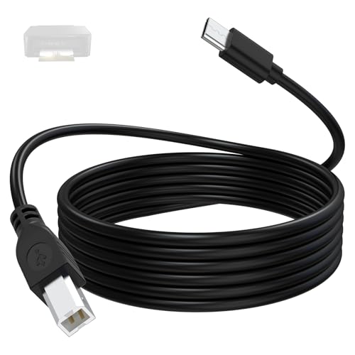 Zosvoses USB B to USB C Printer Cable Compatible with HP, Epson, Canon, Brother, MIDI Cable for Yamaha Casio Digital Piano, MIDI Keyboard, DJ Controller, DAC to iPad, MacBook Pro, Air (78, Inches)