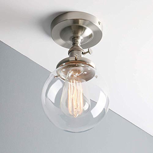 Suspension Plafonnier Moderne en verre plat transparent avec câble ajustable et douille E27