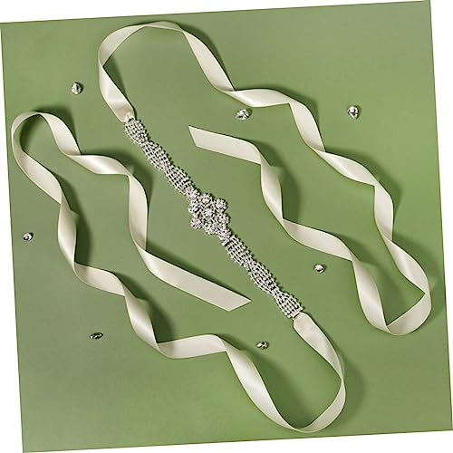 FRCOLOR Elegant Rhinestone Wedding Belt Self Tie Sparkly Bridal Sash for Dresses Lightweight Decorative Waist Belt for Special Occasions2