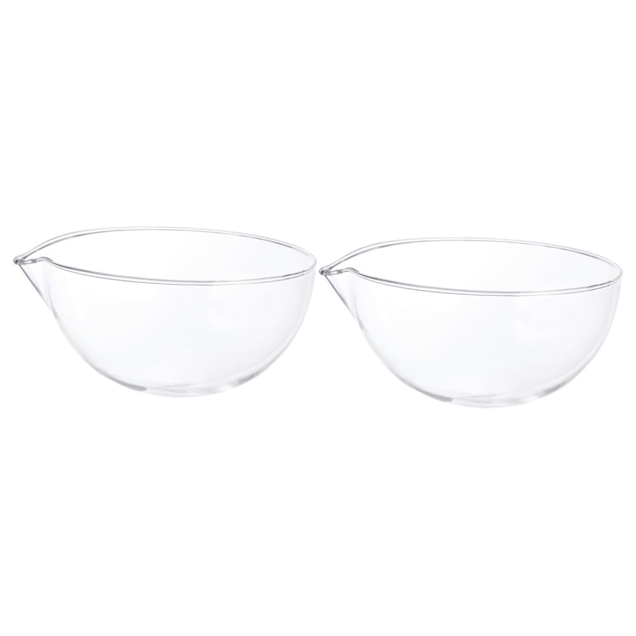 PartyKindom 2stücke Glas-evaporationstasse Mit Ausgießer Labor-evaporationstasse Runder Boden Für Flüssigkeitsverdampfung Für Schule Und Zuhause Hitzebeständig Große Oberfläche Zur