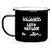 Camp Vibes | Let's Get Lost | Enamel Camping Coffee Mug (450ml) | 2-Sided Unique Geometric Design | Coffee, Tea, Beer, Wine, Perfect Any Time Day