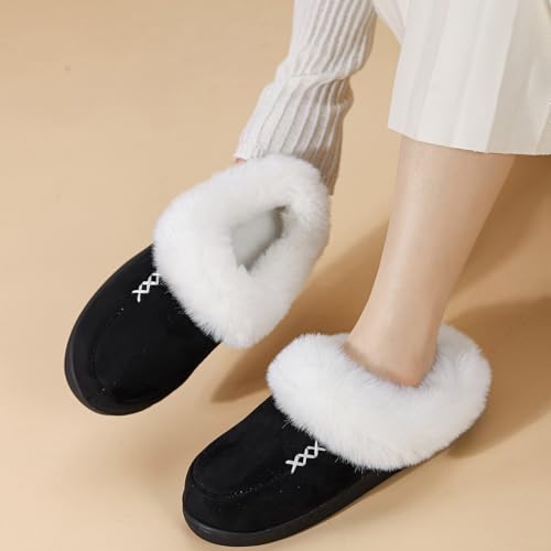Cathalem Slippers for Women 2025,Women's Indoor Outdoor Closed Toe Slippers Soft Cozy Scuff Non Slip Warm Slipper with Wide Widths4